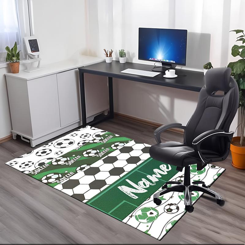 Benutzerdefinierter Fußball-Teppich mit Namen, für Bürostuhl, Wohnzimmer, Schlafzimmer, Küche, Dekor, Geschenke.