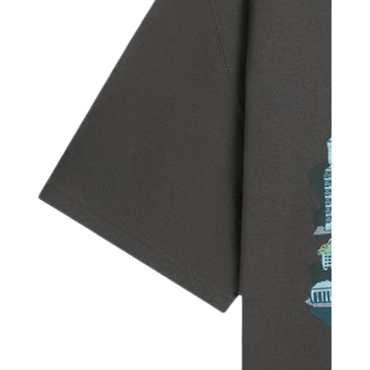 Li-Ning Badfive All-Out War Series SS22 Abstract Front Print Round Neck T-Shirt Men Tops Gray AHSS735-5