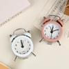 Mini Retro Twin Bell Alarm Clock Simple Desktop Wake Up Clock Small Desk Clock For Students Bedroom Office Home Table Decor