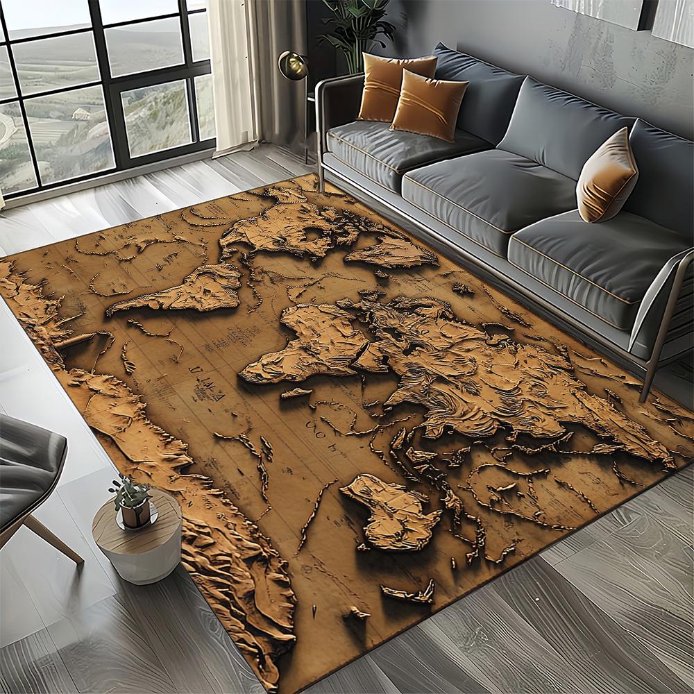 27 Style Retro Marine Nautical Chart Compass Map Carpet Rug for Home Living Room Bedroom Sofa Doormat Decor,Non-slip Floor Mat