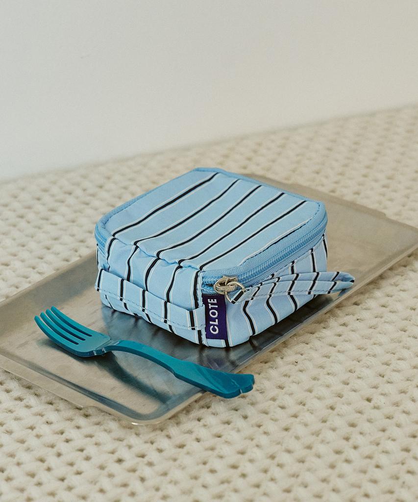 Clote Mini Cube Pouch - Striped Blue