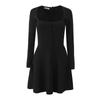 European and American French Pure Desire Style Retro Square Neck Bow Knitted Short Skirt Female Slim and Thin Temperament A-word Dress
