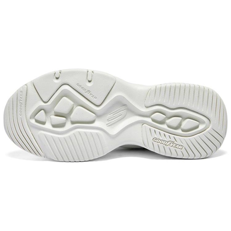 Skechers DLites 4.0 Tkanina Skóra Syntetyczna Modne Wygodne Niskie Codzienne Buty Damskie Trampki Białe 896256-NTMT