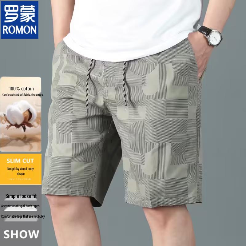 ROMON Men s Cotton Casual Shorts 4XL серый