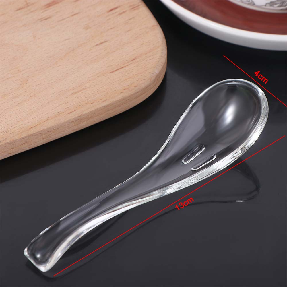 Exquisite Crystal Glass Spoon Elegant Dessert Teaspoons Kitchen Accessories Soup Spoons  Bar