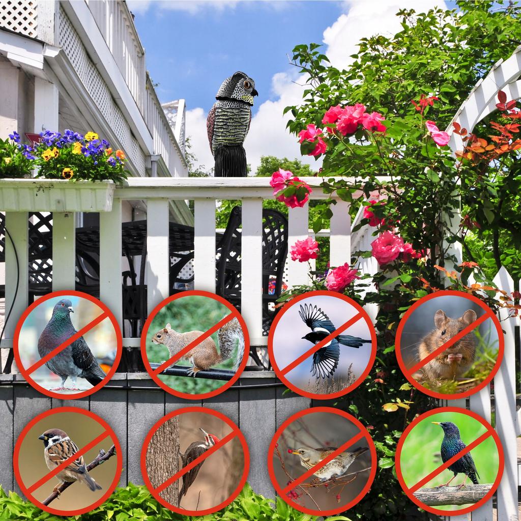 KADAX Vogelabwehr Tauben Stare Auf Vögel Eule Beweglicher Kopf Für Garten