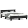 VidaXL Bed Frames with Headboard, Double Bed with Slat Base, Adult Bed, Bedroom Furniture, Modern, Black 140x200 3207421