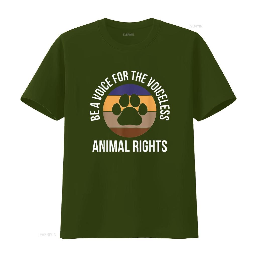 Be A Voice For The Voiceless Animal Rights Mens T Shirt Black 4X Large vintage Washed fashion Comfortable Stretched Breathable