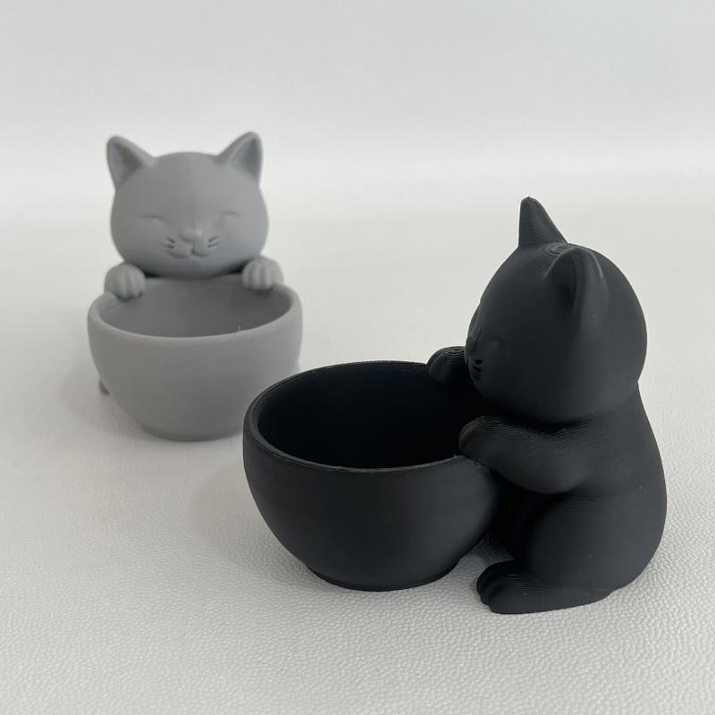 Kattformad Kruka Med Dräneringshål Unikt Designad För Suckulenter Små Blommor Och Kaktusar Sovrum Kontor Skrivbordsdekoration