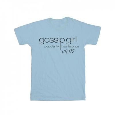 Gossip Girl Feminina/Senhora Popularidade Tem o Seu Preço Camiseta de Algodão Estilo Boyfriend