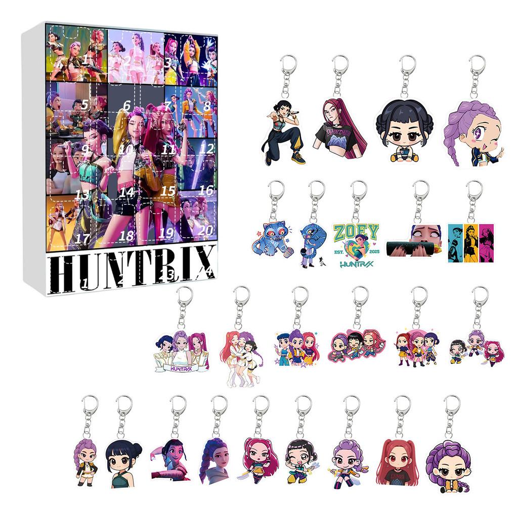 Kpop Demon Hunters Christmas Advent Calendar Keychain Acrylic Collectible For Holiday Gifting