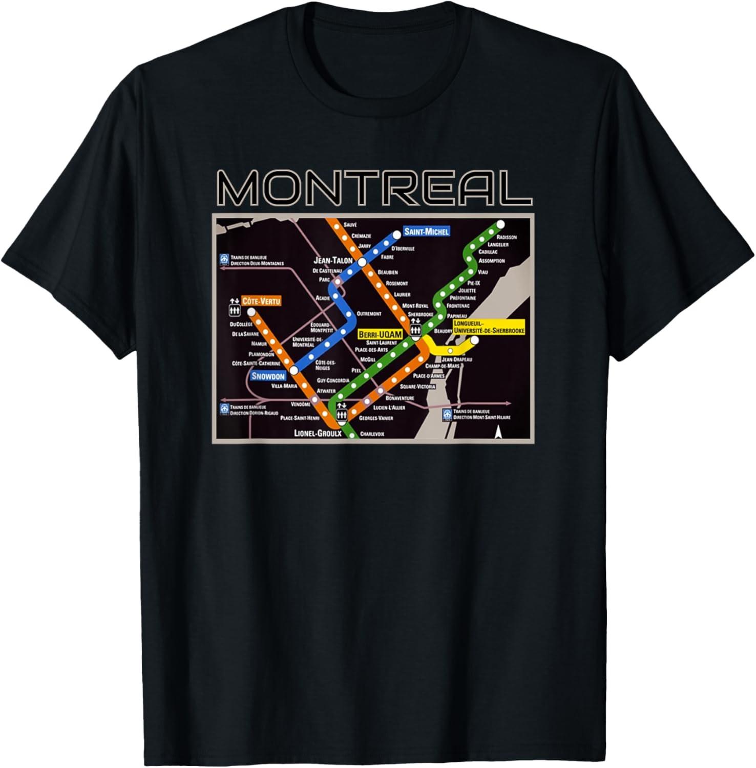 Montreal Transit Metro Art Canadian Heritage Love Canada Map T-Shirt S разноцветный