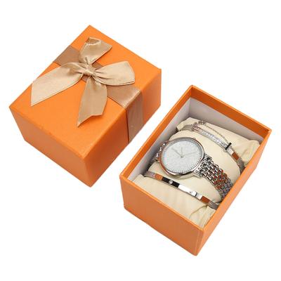 3pcs Women Watch Rhinestone Bracelet Set Accurate Time Stylish Waterproof Wrist Watch Jewelry