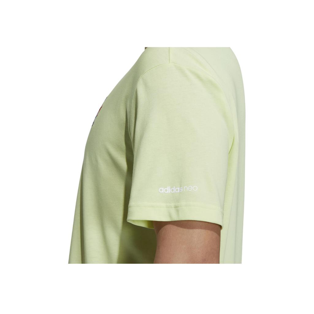 Adidas Neo Printed Loose Fit Crew Neck T-Shirt Men Tops Lemon-Yellow HF0466