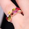 1pc Fashion Colored Zirconia Ring, Inlaid Synthetic Stone - Daily Party Wear Accessory for Women
