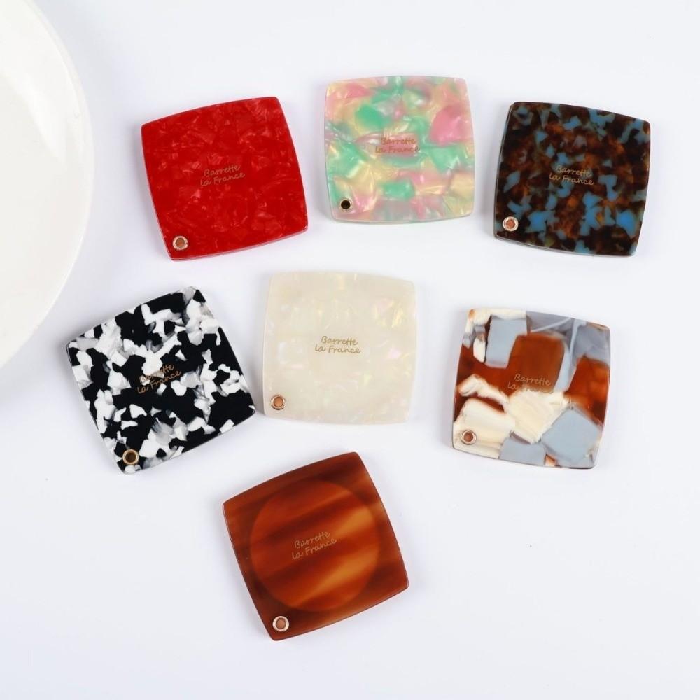 Bunter Tragbarer Spiegel Quadratischer Drehbarer Spiegel Kompaktes Design Acetat Make-up Spiegel Für Nachbesserungen