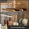 Multifunctional Wooden Clothes Hanger with 8 Hooks for Drying Underwear, Hats, Bras, and Vests