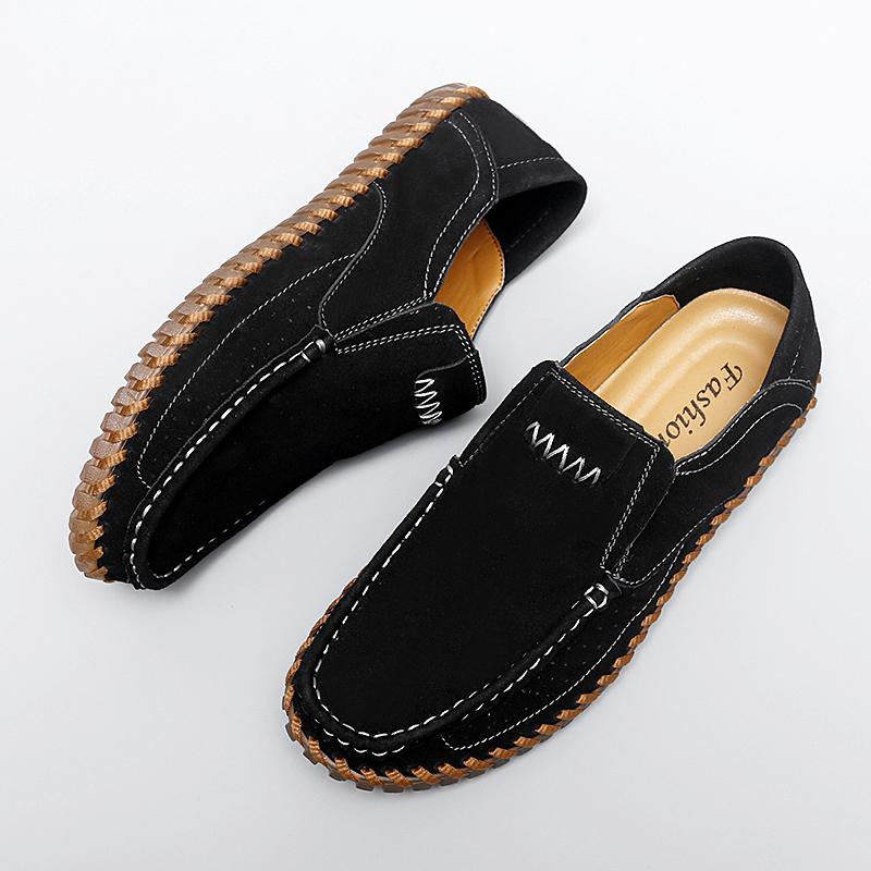 Fashion Suede Leather Men's Loafers Summer Driving Flats Leisure Walk Casual Shoes Moccasins Outdoor Lazy Flats Business Slip On Shoes