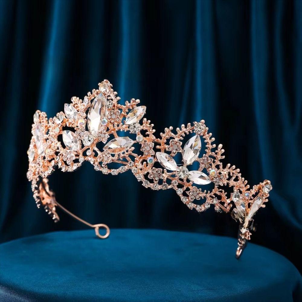 Sparkling Bridal Princess Crown Elegant Rhinestone Diadem Wedding Head Wear  Wedding Party Supplies