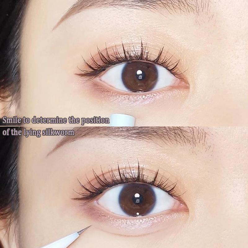 Flüssiger Eyeliner Liegender Seidenraupenstift Mattschatten Langlebiger wasserdichter, schnell trocknender Teebraunstift Glitzer-Augen-Make-up Beauty-Tools
