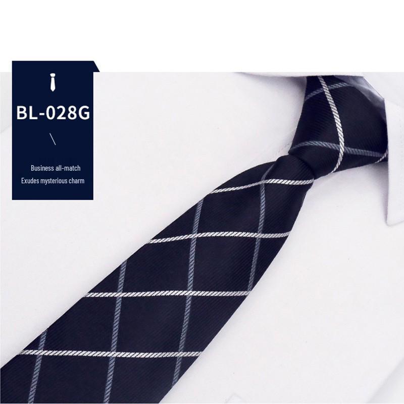 Men's Easy Pull Blue Striped Business Tie