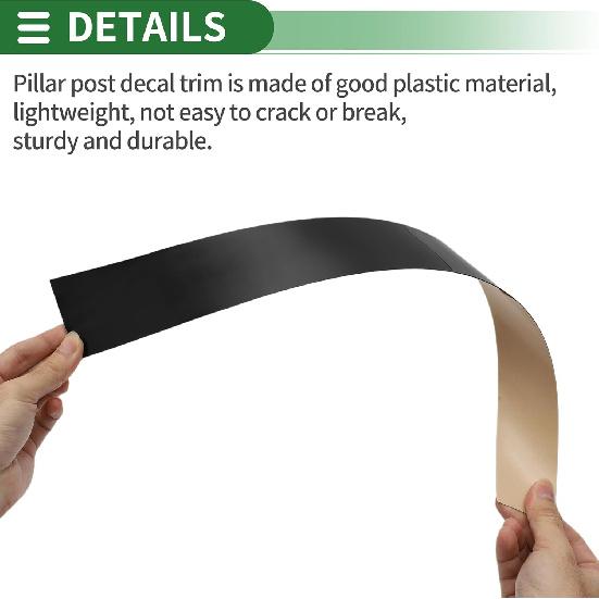 Motoforti Door Pillar Window Trim Anti Scratch Sticker Pillar Posts Door Outer Exterior Cover for Honda Accord 2003-2007 Black