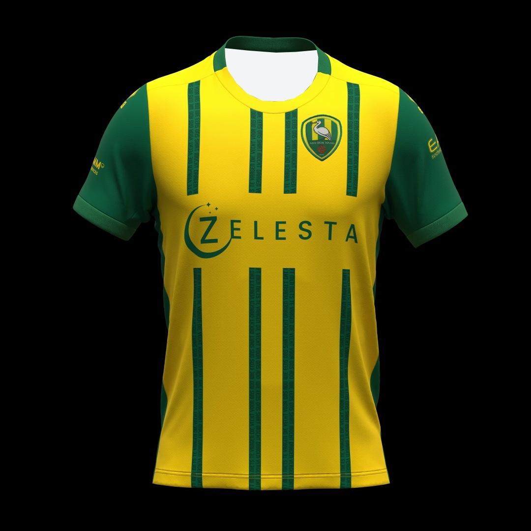 2026 Neues ADO Den Haag Fans Fußballtrikot Herren Damen Sommer Sport Übergröße T-Shirt Atmungsaktiv Schnelltrocknend Streetwear Kleidung M yellow