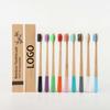 Recyclable Kraft Packaging Biodegradable Ready Stock and Custom Color Paint Waterdrop Charcoal Soft Bristle Bamboo Toothbrush