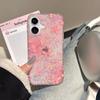 Pink Flower Butterfly for Apple 16 Mobile Phone Case iPhone17promax Transparent Glitter IMD Case 15/14