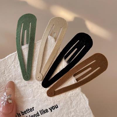2pc Classic 7cm Color Simple Retro Velvet Solid BB Hair Side Clips Hairpin for Women Girls Hair Accessories Ornament