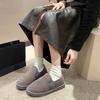 Fashion Round Toe Shoes for Woman Elegant With Low Heels Fashion 2024 Women's Snow Boots Plush on Offer Large Size Warm New Rock Gyaru