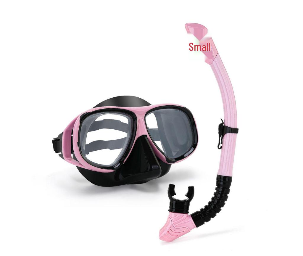 Wave Pro Snorkel Set: Silicone Dry Snorkel & Large Frame Prescription Diving Mask