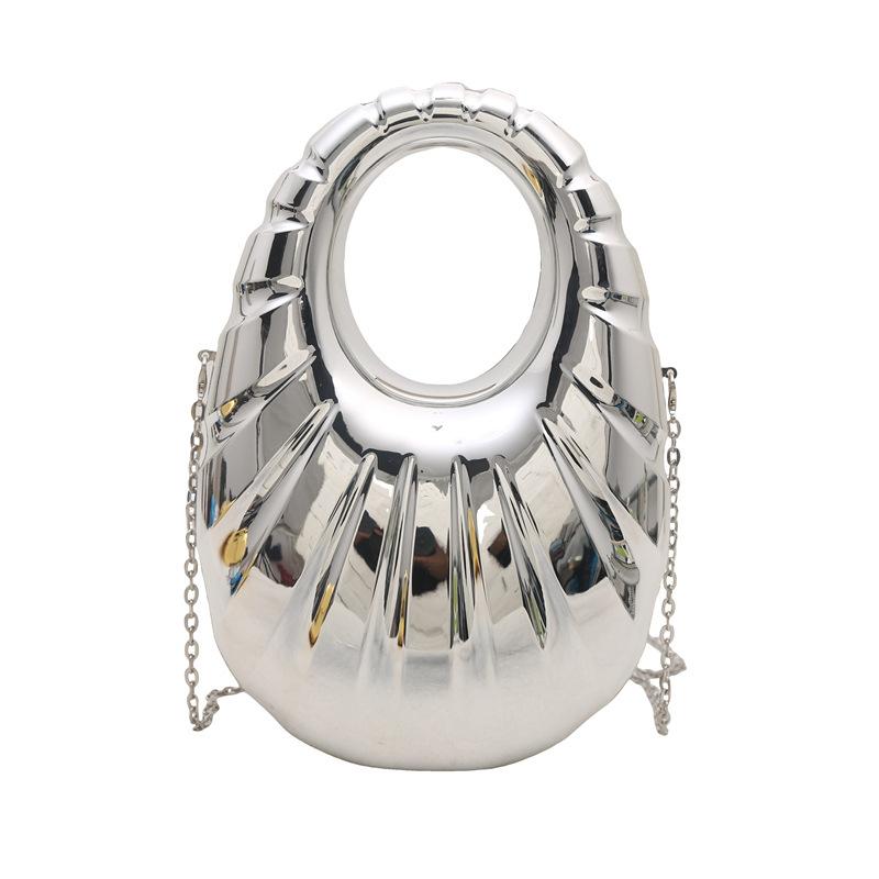

Personalized acrylic bag women s 2025 new European and American fashion diamond niche hand carry shoulder chain dinner bag срібний