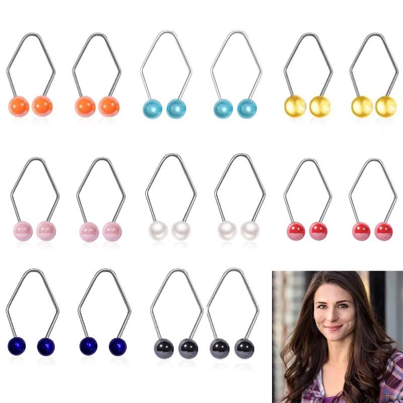 1 Pair Alloy Dimple Maker For Cheeks Pearl Facial Dimple Make Tool Training