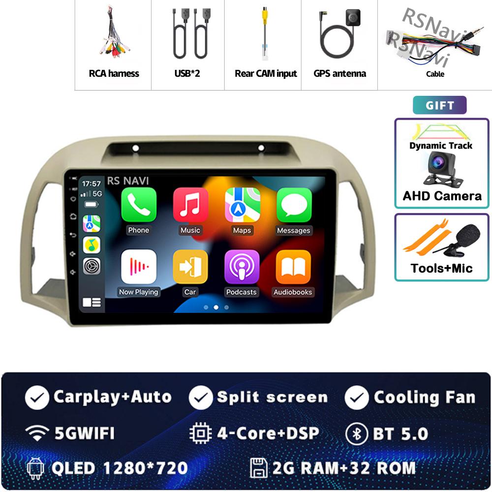 

Android 14 Carplay автомобильное радио для Nissan March Micra K12 2002 2003 - 2010 Мультимедийный видеоплеер Навигация GPS Стерео 2Din DVD