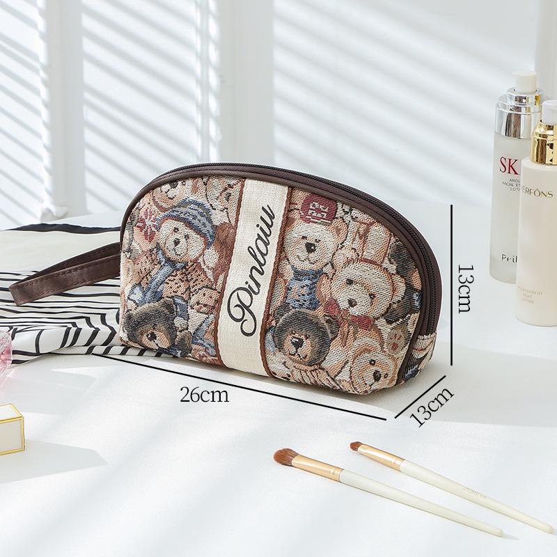 Kompakte Kosmetik- und Kulturtasche mit Cartoon-Bär – perfekt für Reisen