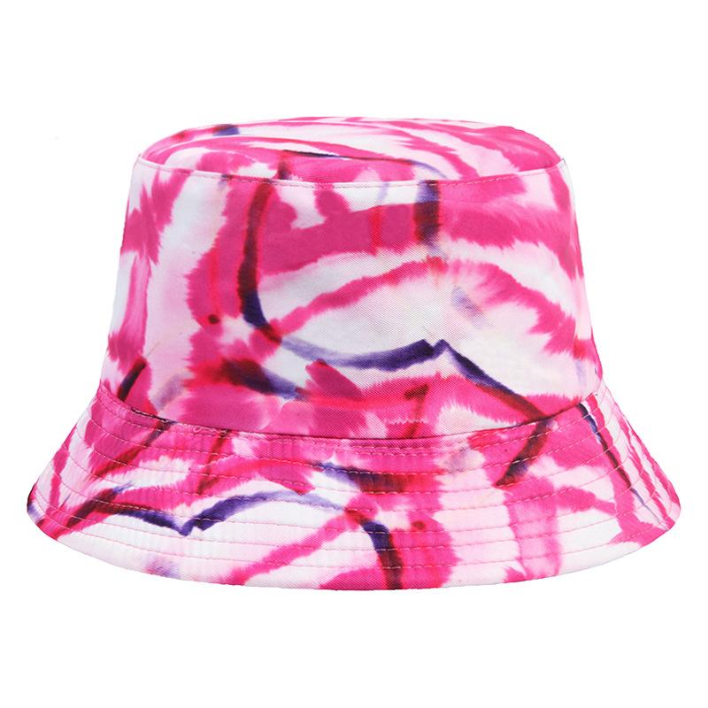 New Summer Women's Sunscreen Breathable Sun Hat Tie-dye Floral Print Bucket Hat Outdoor Sports Casual Fashion Sunshade Basin Cap