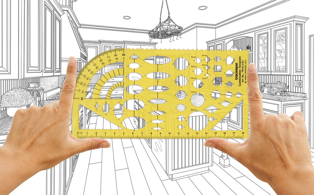Traceease Geometric Drafting Combination Template Drawing Stencil, Designing Template Measuring Ruler