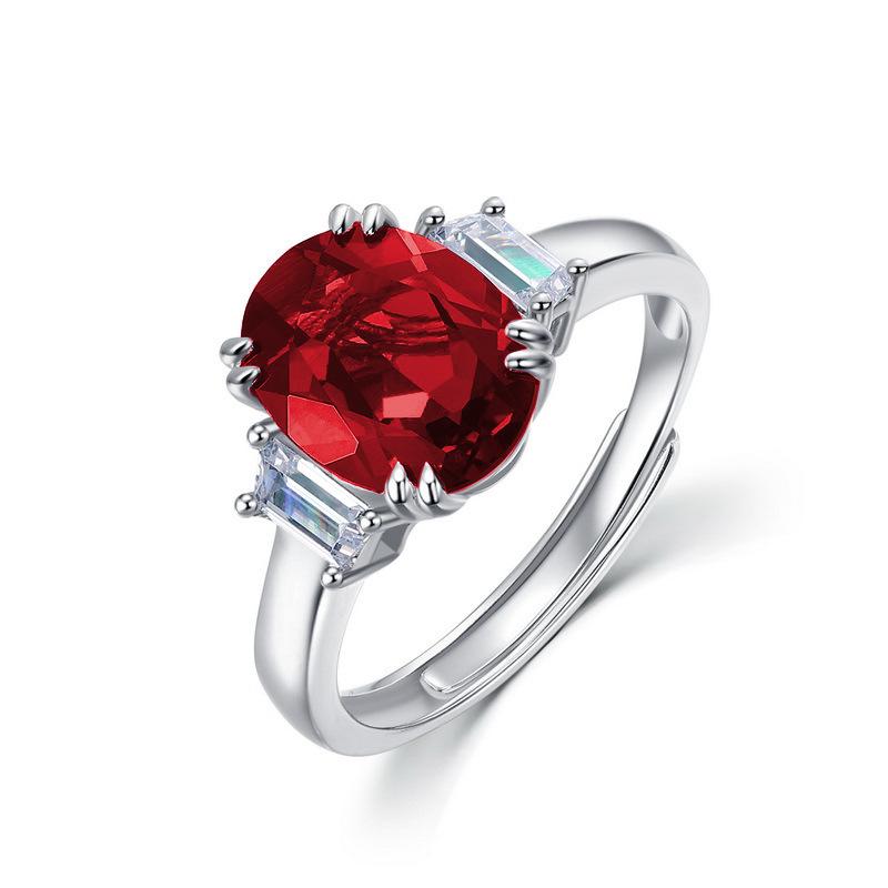 Zhou Hengfu s925 Sterling Silver Ruby Ring – European & American Designer Jewelry in Cultured Style