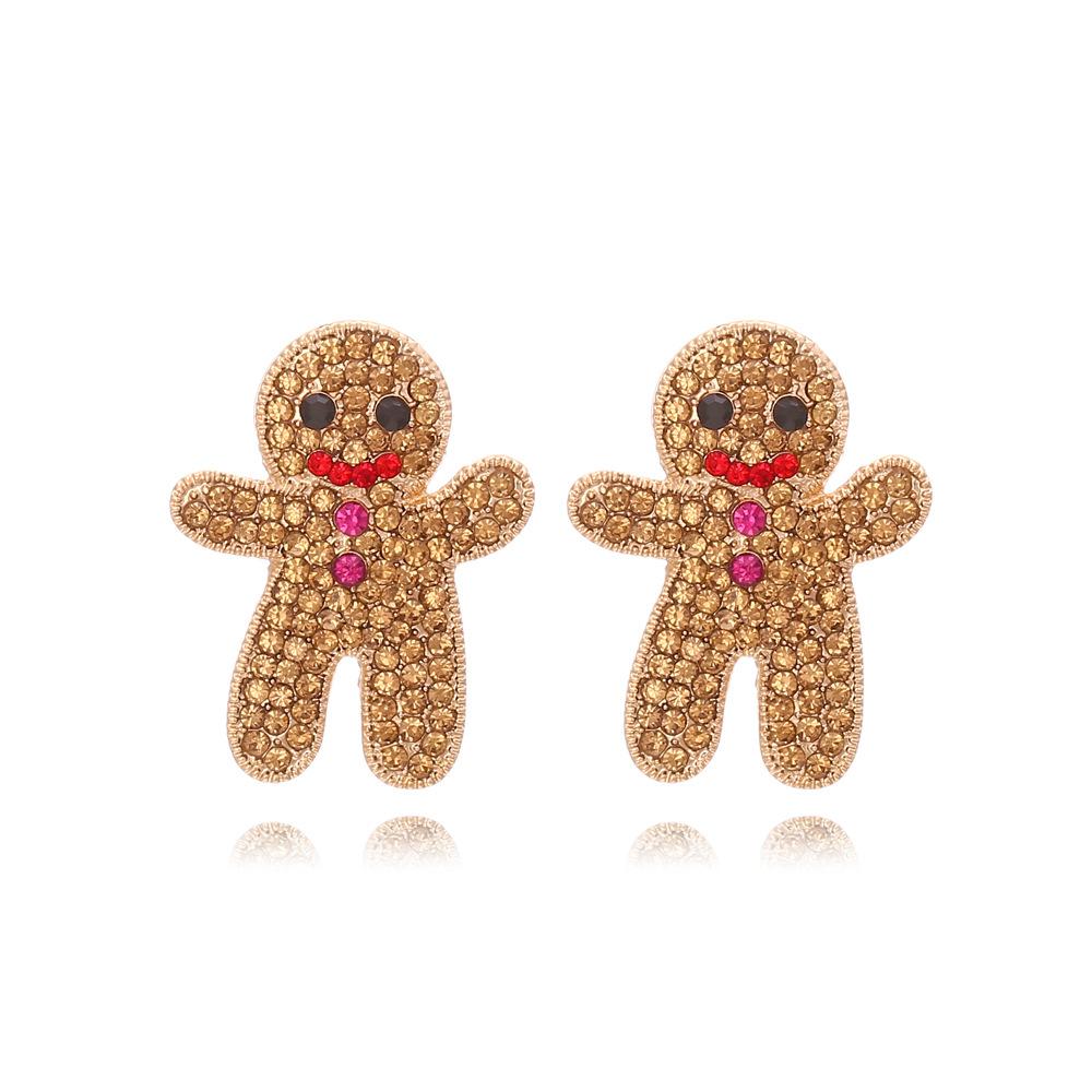 Cute Chic Gingerbread for Women Stud Earrings with Sparkling  - Perfect Christmas & Holiday Accessory for Women, Idea