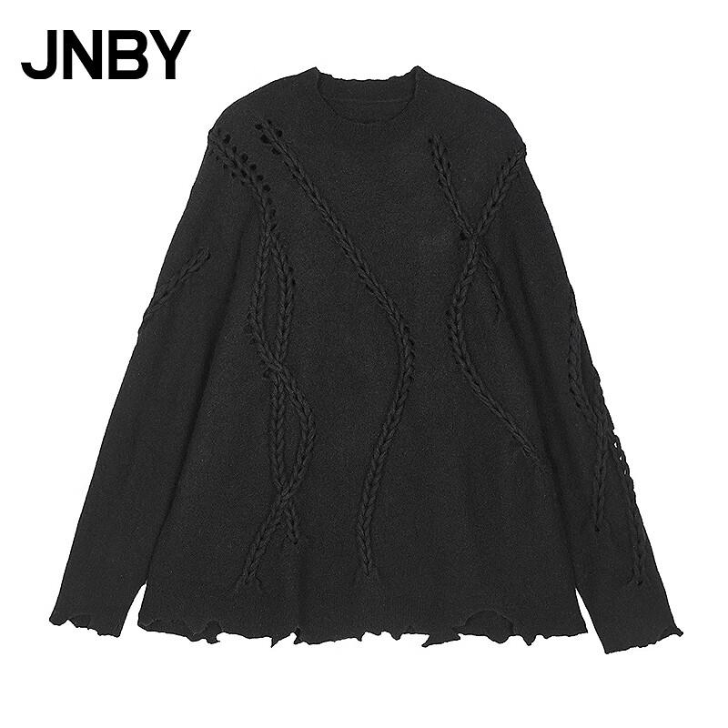 JNBY 2025 Autumn Loose Fit Wool Blend Pullover Sweater