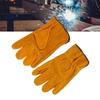 Utility Work Gloves Cowhide Leather Heat Resistant Gloves Protective Working Gloves for Driver Welder Yellow
