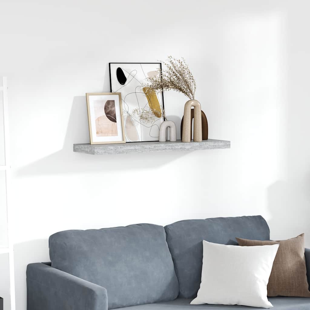 Floating Shelf Concrete Grey 80 x 23.5 x 3.8 cm MDF