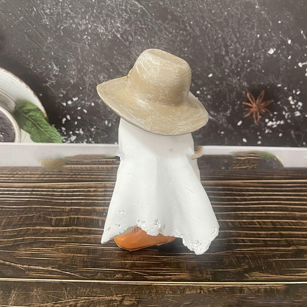 Resin Craft Ghost Figurines Statue Halloween Ghost Ornaments  Home Desktop Small Ornament