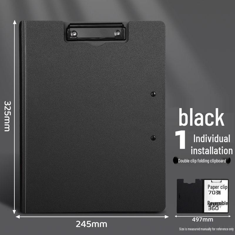 Morandi A4 Black PP Foam Clipboard - Thick, Student-Friendly Writing Board 