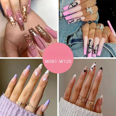 Uña Postiza Forma de T Uña Postiza Uña Falsa Manicura Uña Postiza Europea y Americana Uñas de Presionar