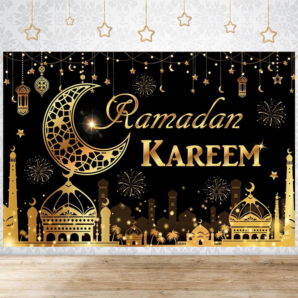 Eid Party Thema Traditioneller Hintergrund Ramadan Mubarak Dekorationen für Zuhause Islamisch Muslimisch Kareem Eid Al Adha Requisite Geschenk Poster