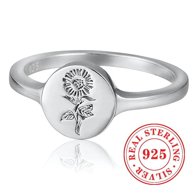 CAOSHI Aesthetic Daisy Flower Design Ring for Women 925 Sterling Silver Elegant Luxury Jewelry High-end Eternity Wedding Jewelry