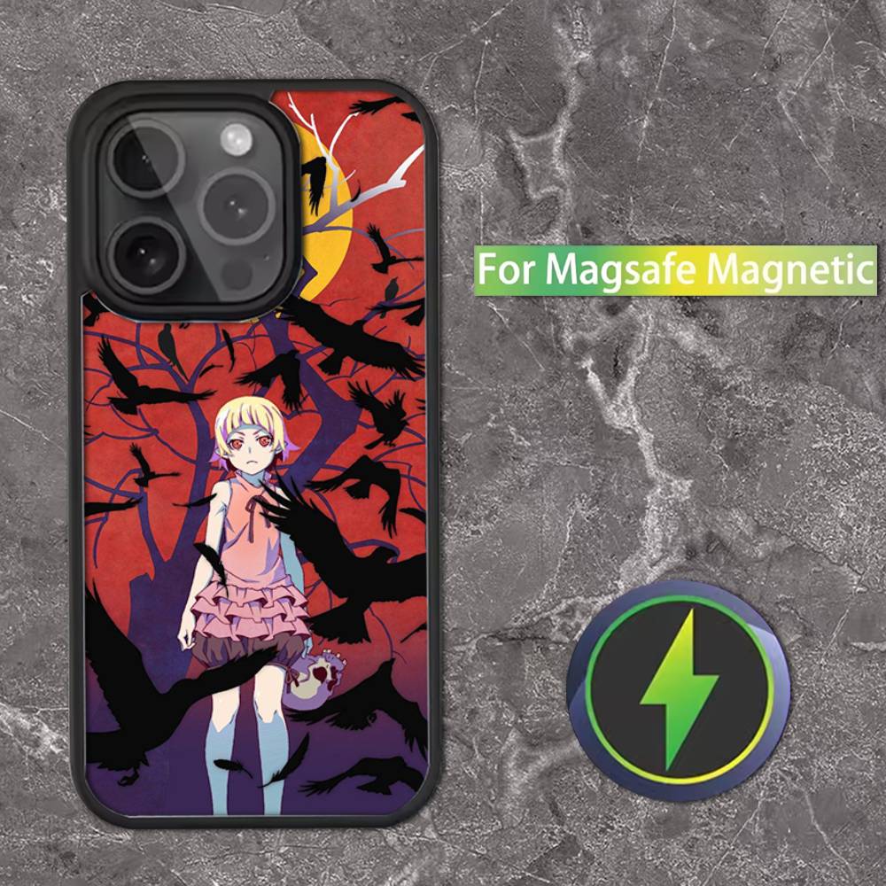 M-Monogatari Series Anime Phone Case For iPhone 16,15,14,13,12,11,Pro,Max,Plus,Mini,SE Magsafe Magnetic Wireless Charging