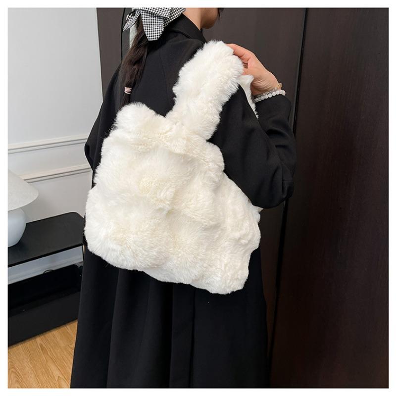 Plush Bag Women's Large-capacity New Autumn and Winter Shoulder Underarm Bag Plush Commuter Tote Bag